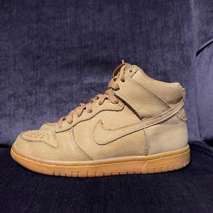 Nike Dunk Hi Premium Wheat GS Size 5Y 886070-200 Women Size 6.5 - No Box